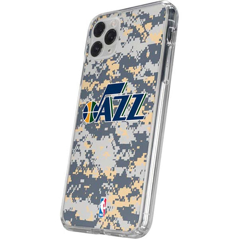 NBA Utah Jazz Grey Digi Camo iPhone 11 Pro Clear Case