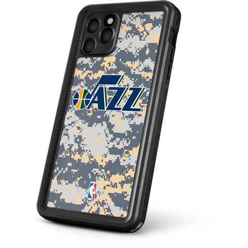 NBA Utah Jazz Grey Digi Camo iPhone 11 Pro Waterproof Case