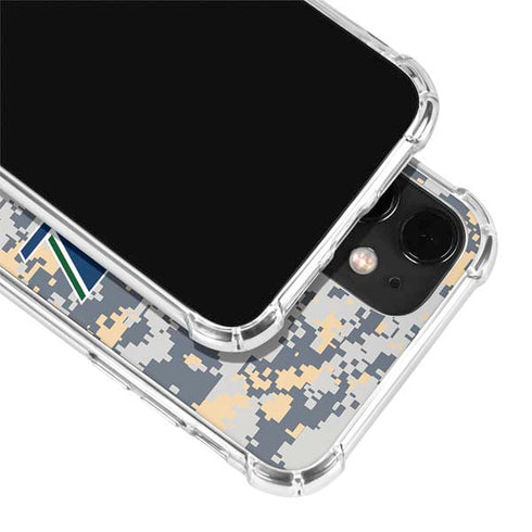 NBA Utah Jazz Grey Digi Camo iPhone 12 Clear Case