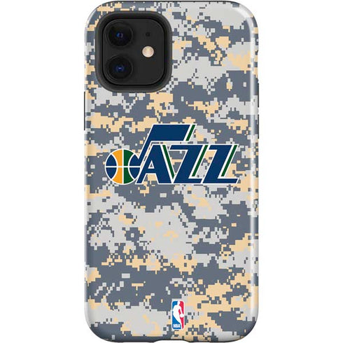 NBA Utah Jazz Grey Digi Camo iPhone 12 Impact Case