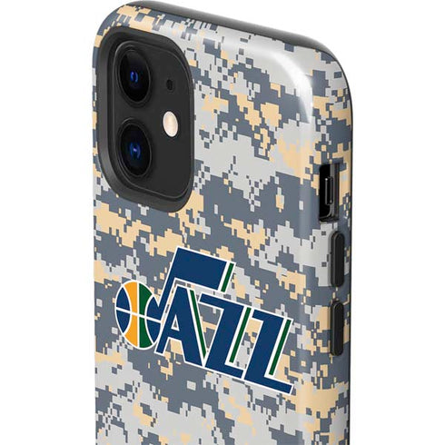 NBA Utah Jazz Grey Digi Camo iPhone 12 Impact Case
