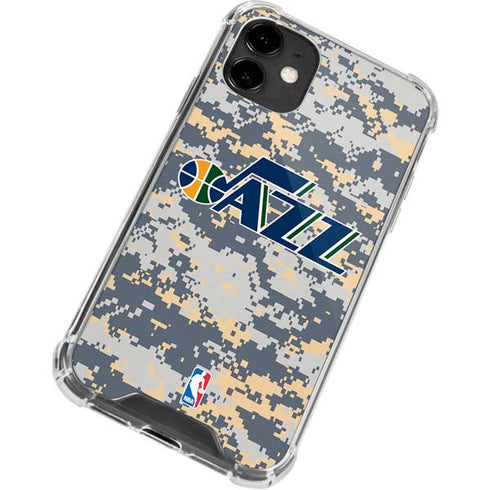 NBA Utah Jazz Grey Digi Camo iPhone 12 Mini Clear Case