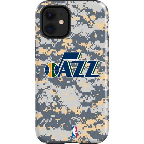 NBA Utah Jazz Grey Digi Camo iPhone 12 Mini Impact Case