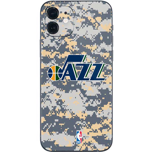 NBA Utah Jazz Grey Digi Camo iPhone 12 Mini Skin