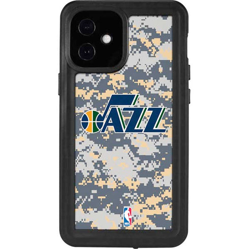 NBA Utah Jazz Grey Digi Camo iPhone 12 Mini Waterproof Case