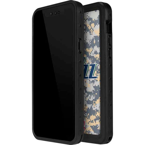 NBA Utah Jazz Grey Digi Camo iPhone 12 Mini Waterproof Case