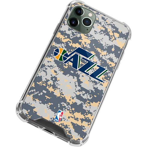 NBA Utah Jazz Grey Digi Camo iPhone 12 Pro Clear Case