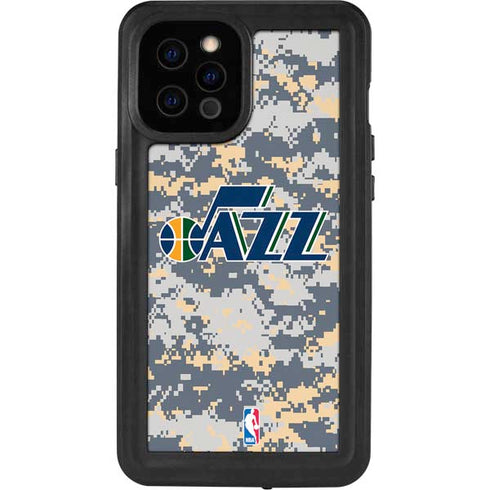 NBA Utah Jazz Grey Digi Camo iPhone 12 Pro Max Waterproof Case