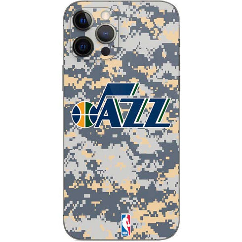 NBA Utah Jazz Grey Digi Camo iPhone 12 Pro Skin