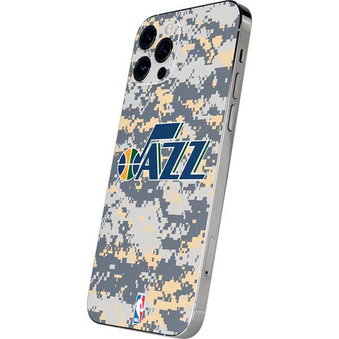 NBA Utah Jazz Grey Digi Camo iPhone 12 Pro Skin