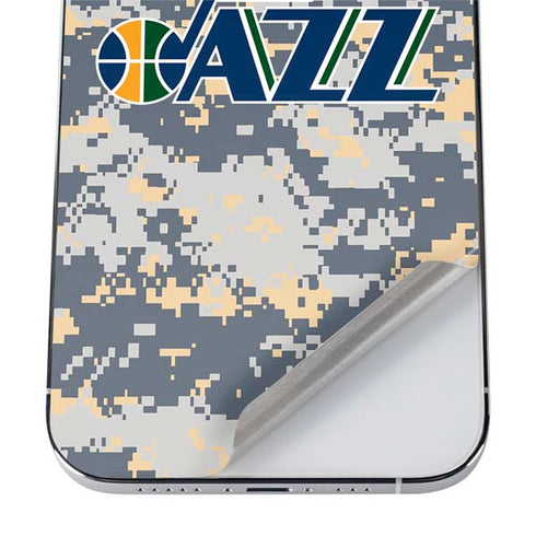 NBA Utah Jazz Grey Digi Camo iPhone 12 Pro Skin
