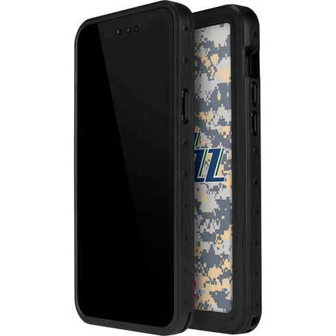 NBA Utah Jazz Grey Digi Camo iPhone 12 Pro Waterproof Case