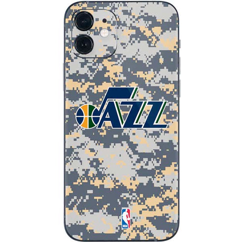 NBA Utah Jazz Grey Digi Camo iPhone 12 Skin