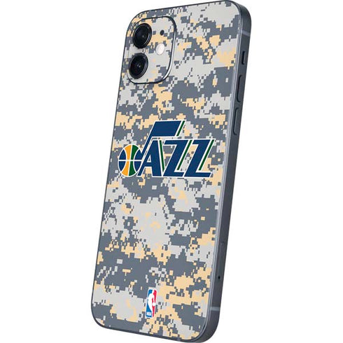 NBA Utah Jazz Grey Digi Camo iPhone 12 Skin