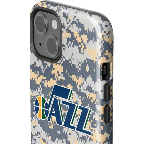 NBA Utah Jazz Grey Digi Camo iPhone 13 Impact Case