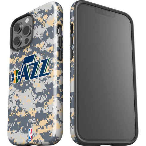 NBA Utah Jazz Grey Digi Camo iPhone 13 Pro Max Impact Case