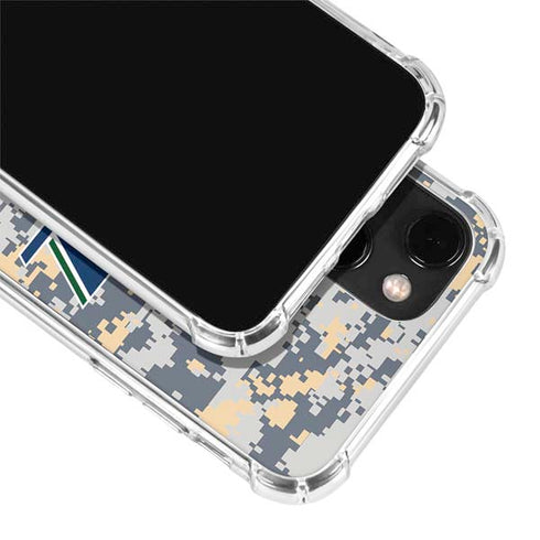 NBA Utah Jazz Grey Digi Camo iPhone 14 Clear Case