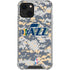 NBA Utah Jazz Grey Digi Camo iPhone 14 Plus Clear Case