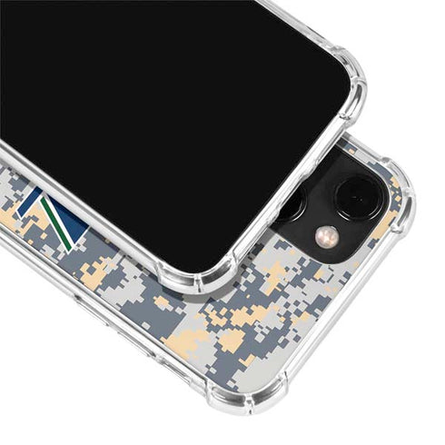 NBA Utah Jazz Grey Digi Camo iPhone 15 Plus Clear Case