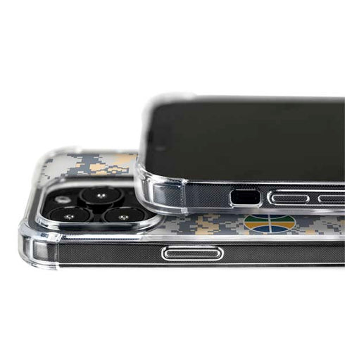 NBA Utah Jazz Grey Digi Camo iPhone 15 Pro MagSafe Case