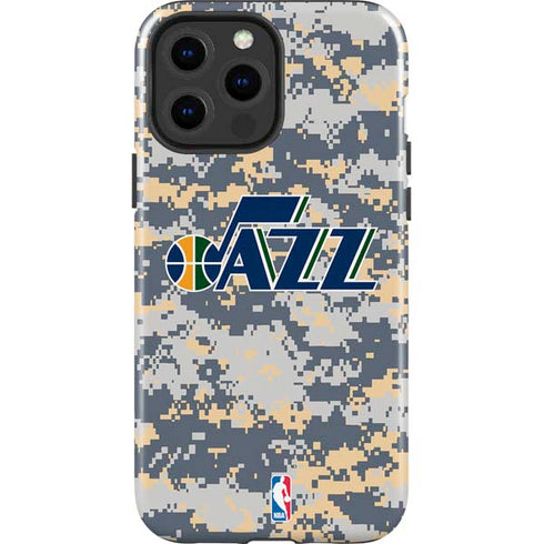 NBA Utah Jazz Grey Digi Camo iPhone 15 Pro Max Impact Case