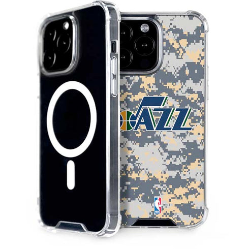 NBA Utah Jazz Grey Digi Camo iPhone 15 Pro Max MagSafe Case