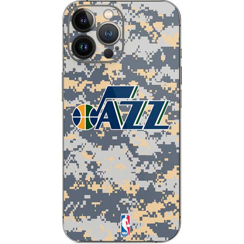 NBA Utah Jazz Grey Digi Camo iPhone 14 Pro Max Skin