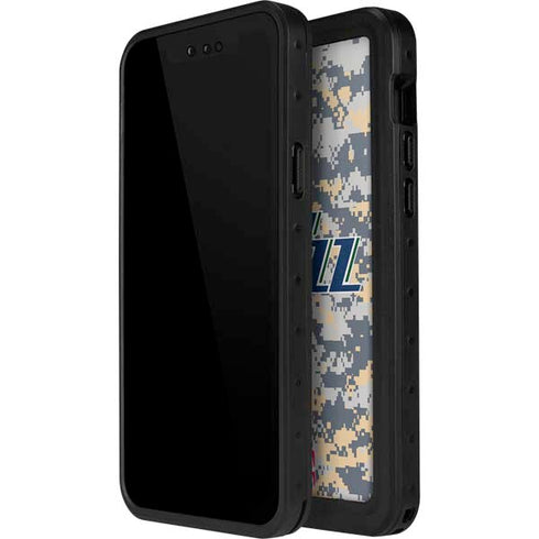 NBA Utah Jazz Grey Digi Camo iPhone 14 Pro Max Waterproof Case