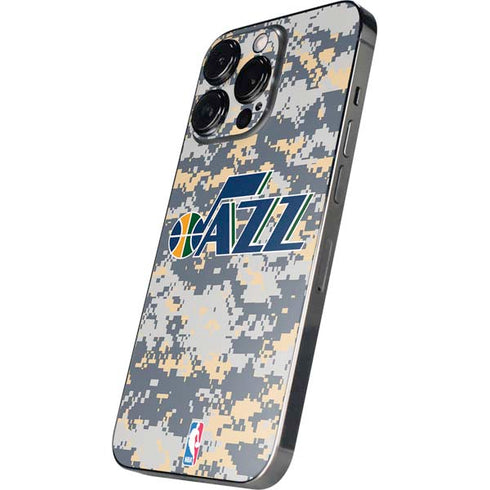 NBA Utah Jazz Grey Digi Camo iPhone 14 Pro Skin