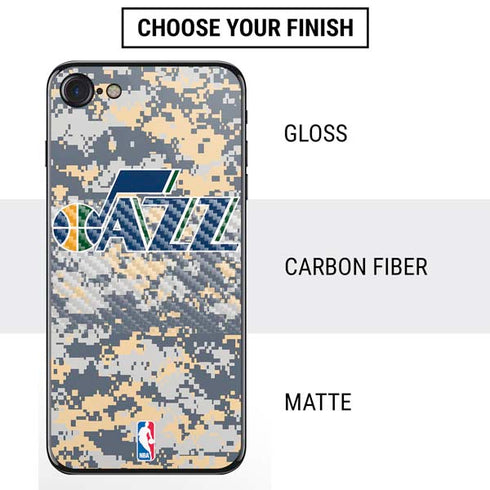 NBA Utah Jazz Grey Digi Camo iPhone SE (2nd & 3rd Gen) Skin