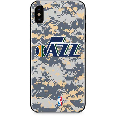 NBA Utah Jazz Grey Digi Camo iPhone X Skin