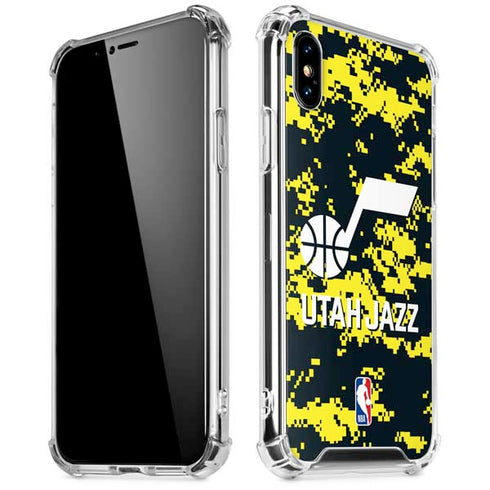 NBA Utah Jazz Grey Digi Camo iPhone XS Max Clear Case