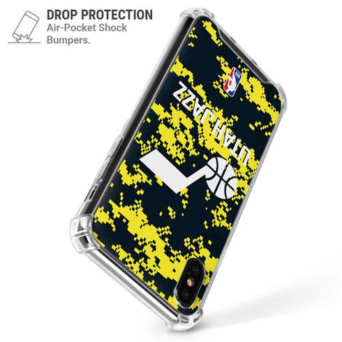 NBA Utah Jazz Grey Digi Camo iPhone XS Max Clear Case