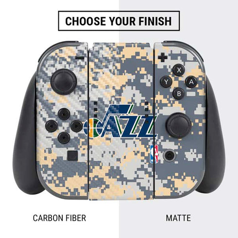 NBA Utah Jazz Grey Digi Camo Nintendo Switch Bundle Skin