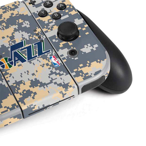 NBA Utah Jazz Grey Digi Camo Nintendo Switch OLED (2021) Skin