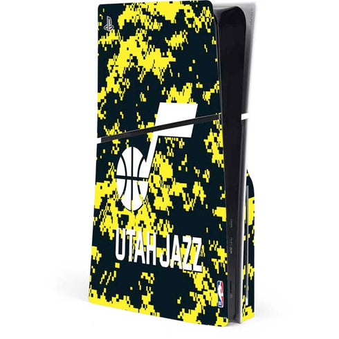 NBA Utah Jazz Grey Digi Camo PS5 Slim Disk Console Skin