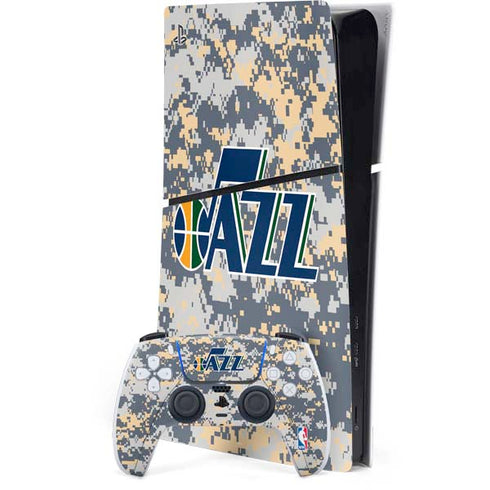 NBA Utah Jazz Grey Digi Camo PS5 Slim Digital Edition Bundle Skin