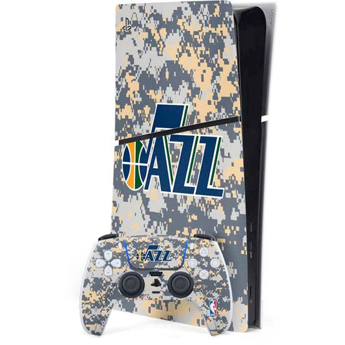 NBA Utah Jazz Grey Digi Camo PS5 Slim Digital Edition Console Skin