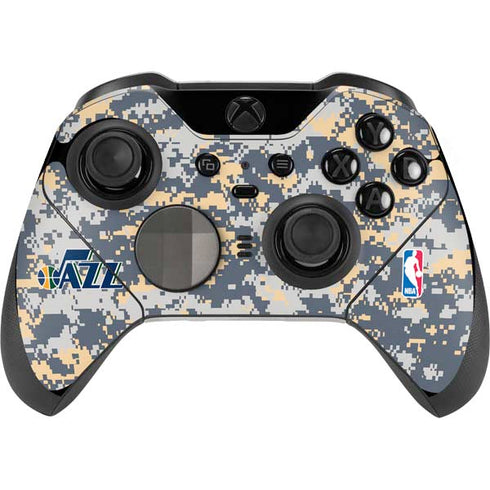 NBA Utah Jazz Grey Digi Camo Xbox Elite Wireless Controller Series 2 Skin