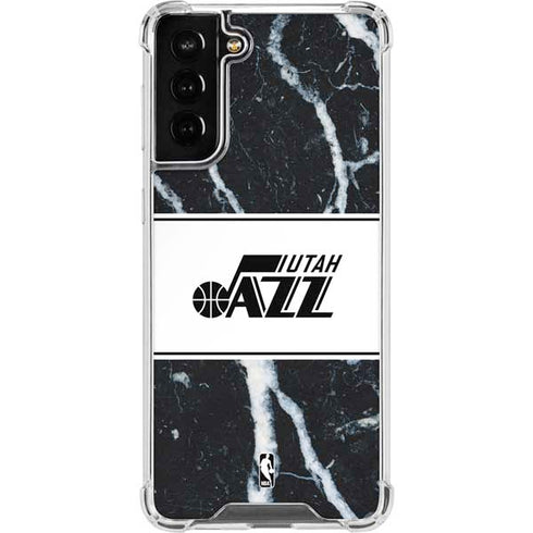 NBA Utah Jazz Marble Galaxy S21 FE Clear Case
