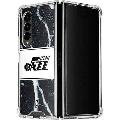 NBA Utah Jazz Marble Galaxy Z Fold4 5G Clear Case