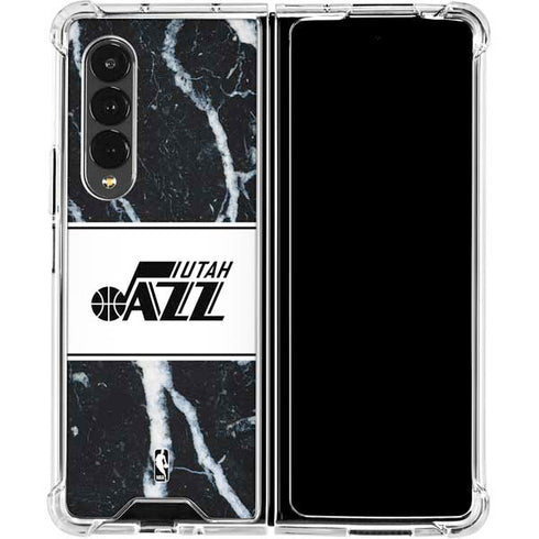 NBA Utah Jazz Marble Galaxy Z Fold4 5G Clear Case