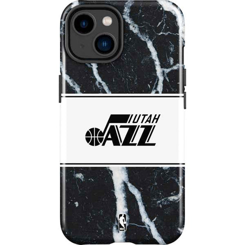 NBA Utah Jazz Marble iPhone 15 Plus Impact Case