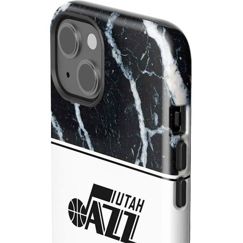 NBA Utah Jazz Marble iPhone 15 Plus Impact Case