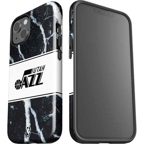 NBA Utah Jazz Marble iPhone 15 Plus Impact Case