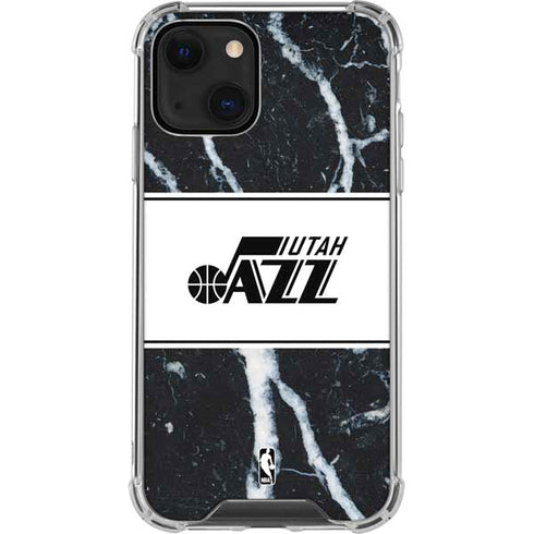 NBA Utah Jazz Marble iPhone 14 Plus Clear Case