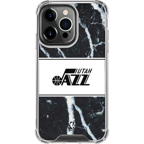 NBA Utah Jazz Marble iPhone 14 Pro Clear Case
