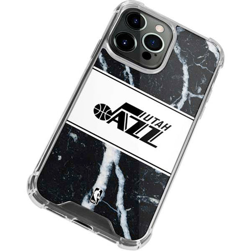 NBA Utah Jazz Marble iPhone 14 Pro Clear Case