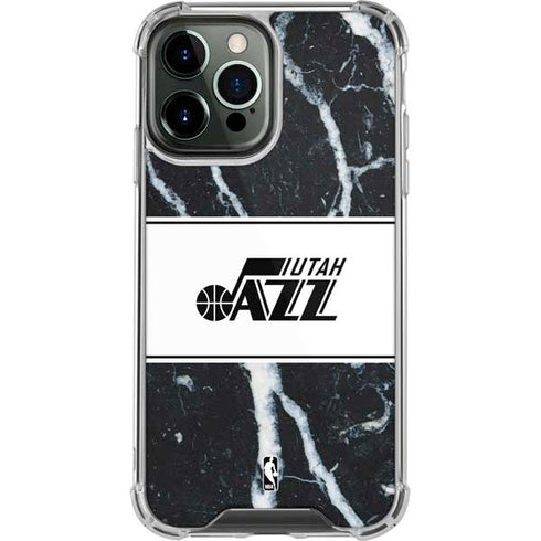 NBA Utah Jazz Marble iPhone 14 Pro Max Clear Case