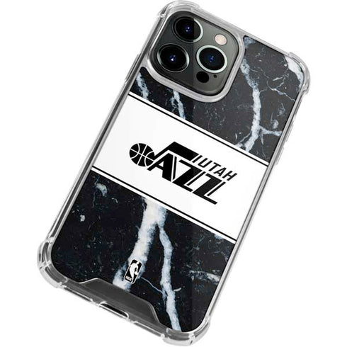 NBA Utah Jazz Marble iPhone 15 Pro Max Clear Case